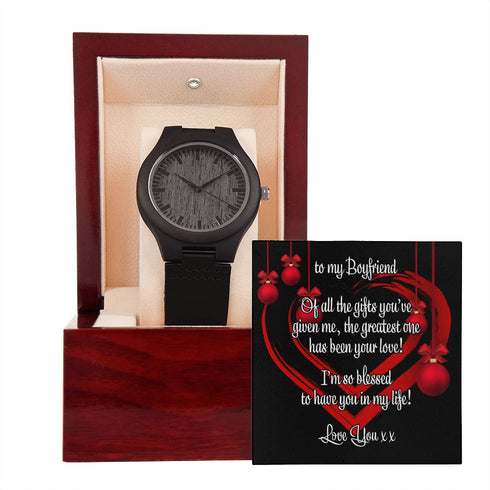 to my Boyfriend Christmas Love Gift Wooden Watch